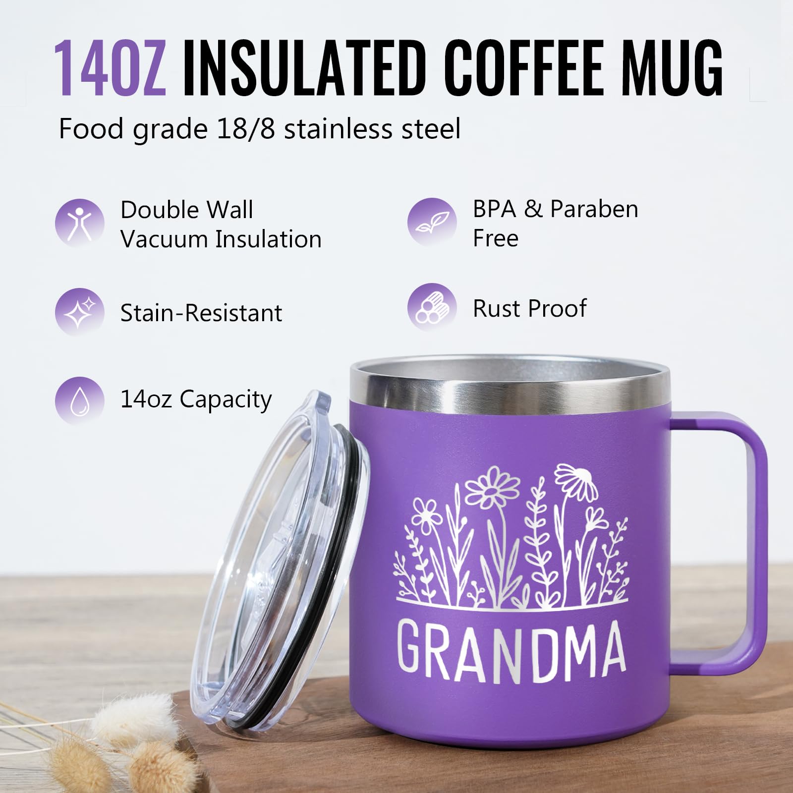 GoMelley BPA-free 18/8 stainless steel mug for safe daily use.