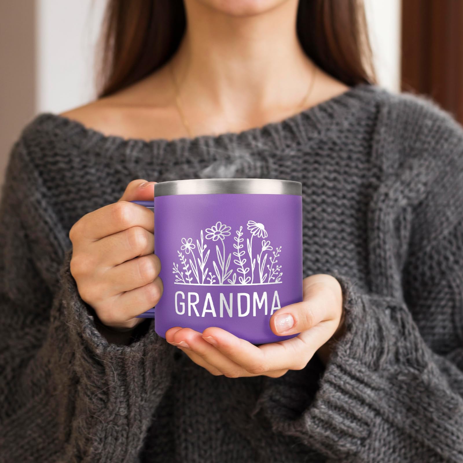 GoMelley dishwasher-safe granny mug for easy cleanup after breakfast.