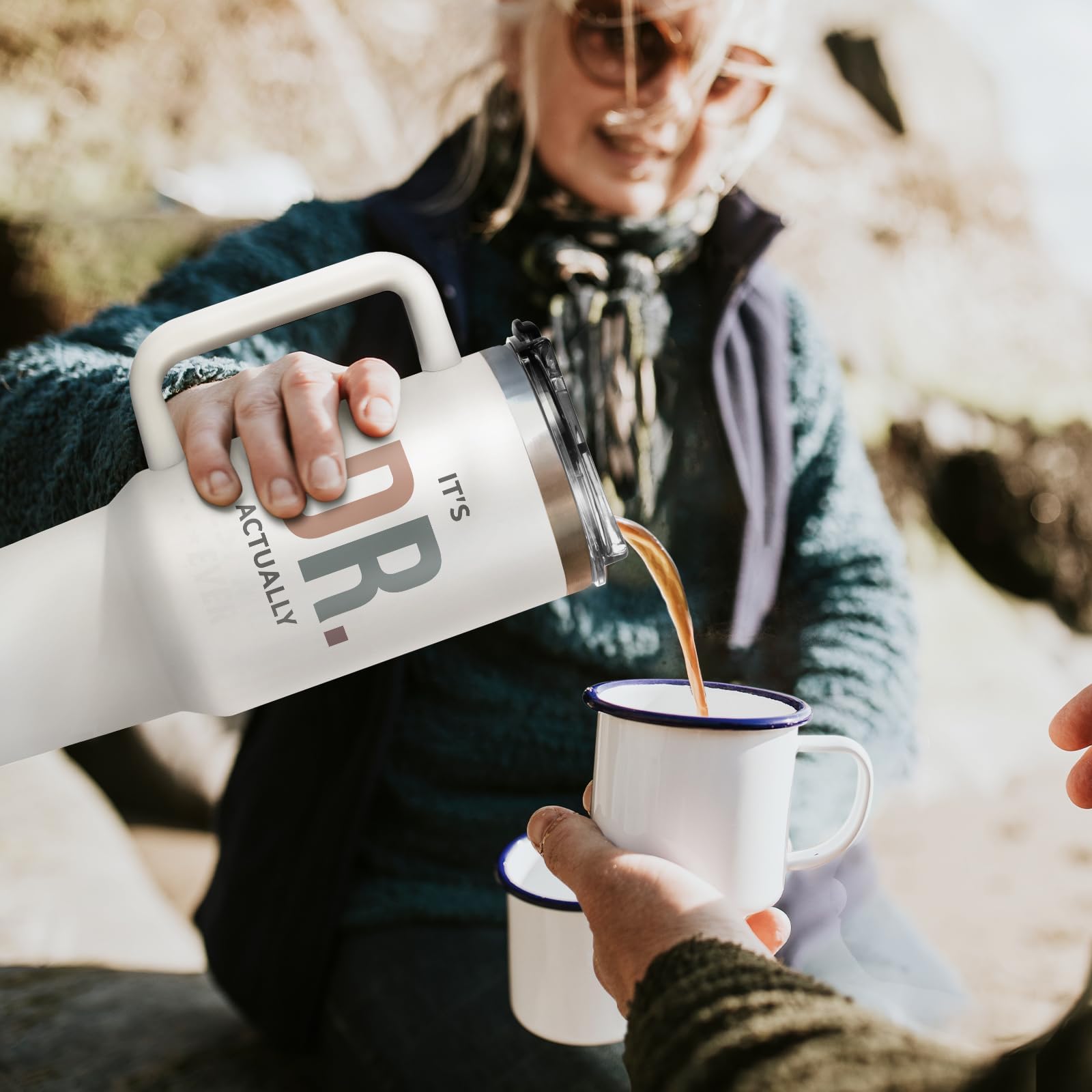 GoMelley It's Dr Actually 40oz tumbler wide mouth for easy cleaning