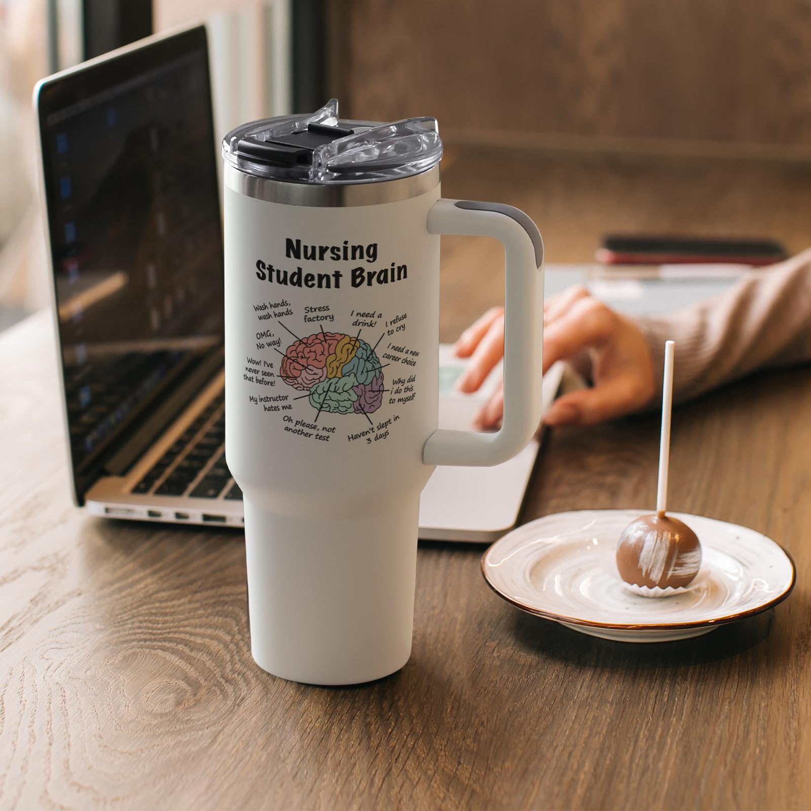 GoMelley nursing student tumbler wide opening eases cleaning and filling on busy days.