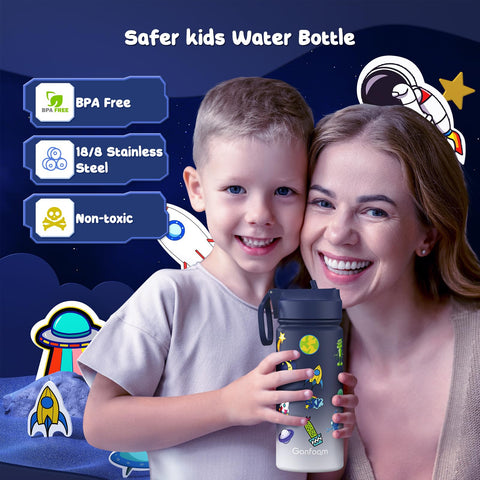 Gonfoam kids water bottle double-wall insulation keeps beverages cold or warm