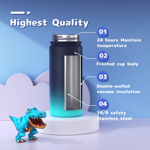 Gonfoam bottle with sturdy handle designed for small hands and easy carrying.