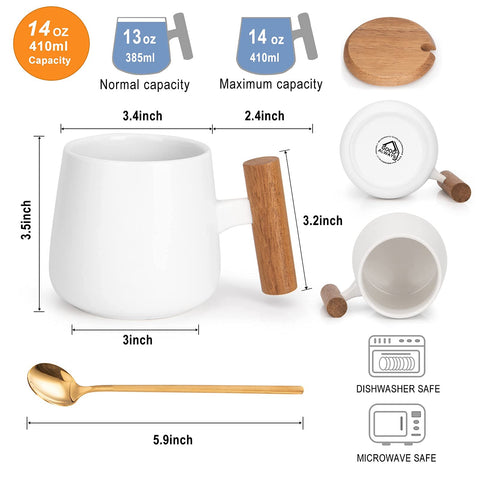 GOOD ALWAYS 14-ounce white ceramic mug ideal for office or home.