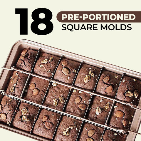 Good Dee's brownie pan with non-stick coating for easy cleanup.