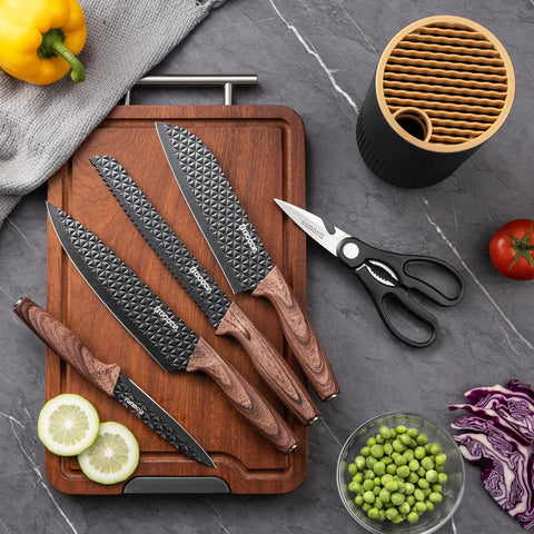 GOODA 8-inch bread knife in the block for clean, even cuts and crust separation.