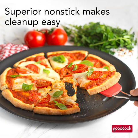 GoodCook AirPerfect carbon steel body resists warping for durable baking.