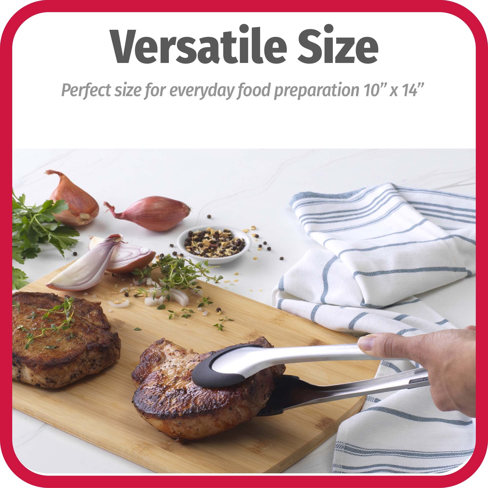 Compact 10x14 GoodCook board fits counters for everyday prep.