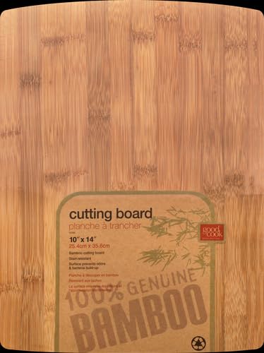 Close-up of GoodCook moisture-resistant bamboo board for quick cleanup.