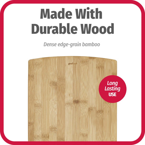 Natural bamboo finish on GoodCook board enhances any kitchen look.