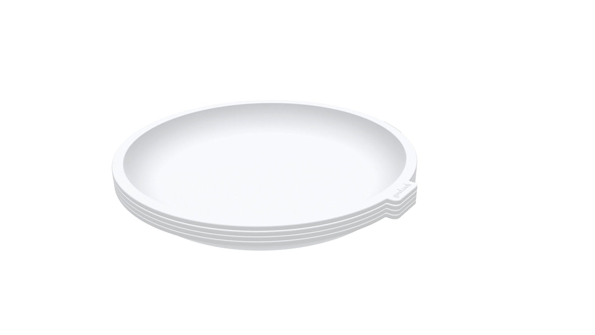GoodCook Everyday Microwave Plates stacked neatly for compact storage.