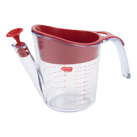 GoodCook fat separator with pour spout separates fat for lean gravies.