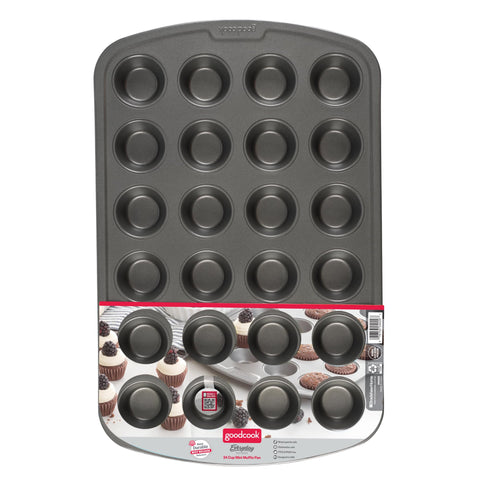 GoodCook mini muffin pan nonstick coating enables easy release