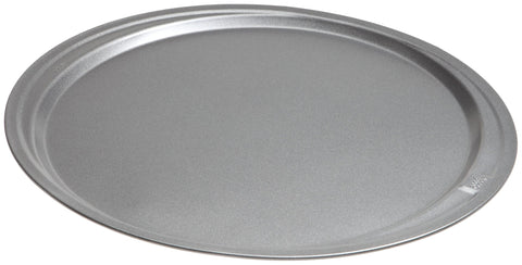 GoodCook pizza pan wide rim for easy handling with oven mitts.