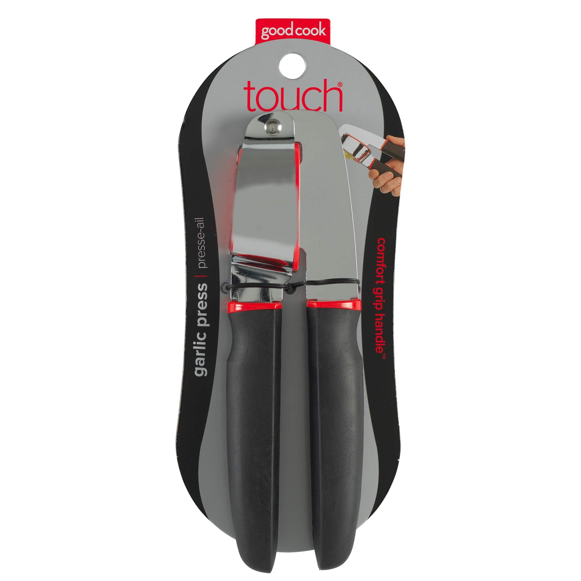 GoodCook Touch garlic press ideal for quick weeknight garlic prep.