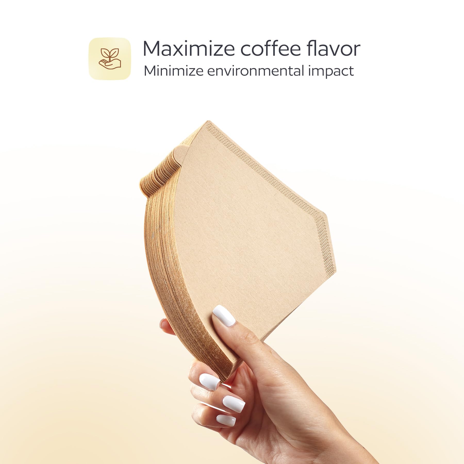 GoodCups four unbleached filter ready for pour-over, enhancing aroma and clarity.