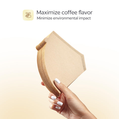 GoodCups four unbleached filter ready for pour-over, enhancing aroma and clarity.