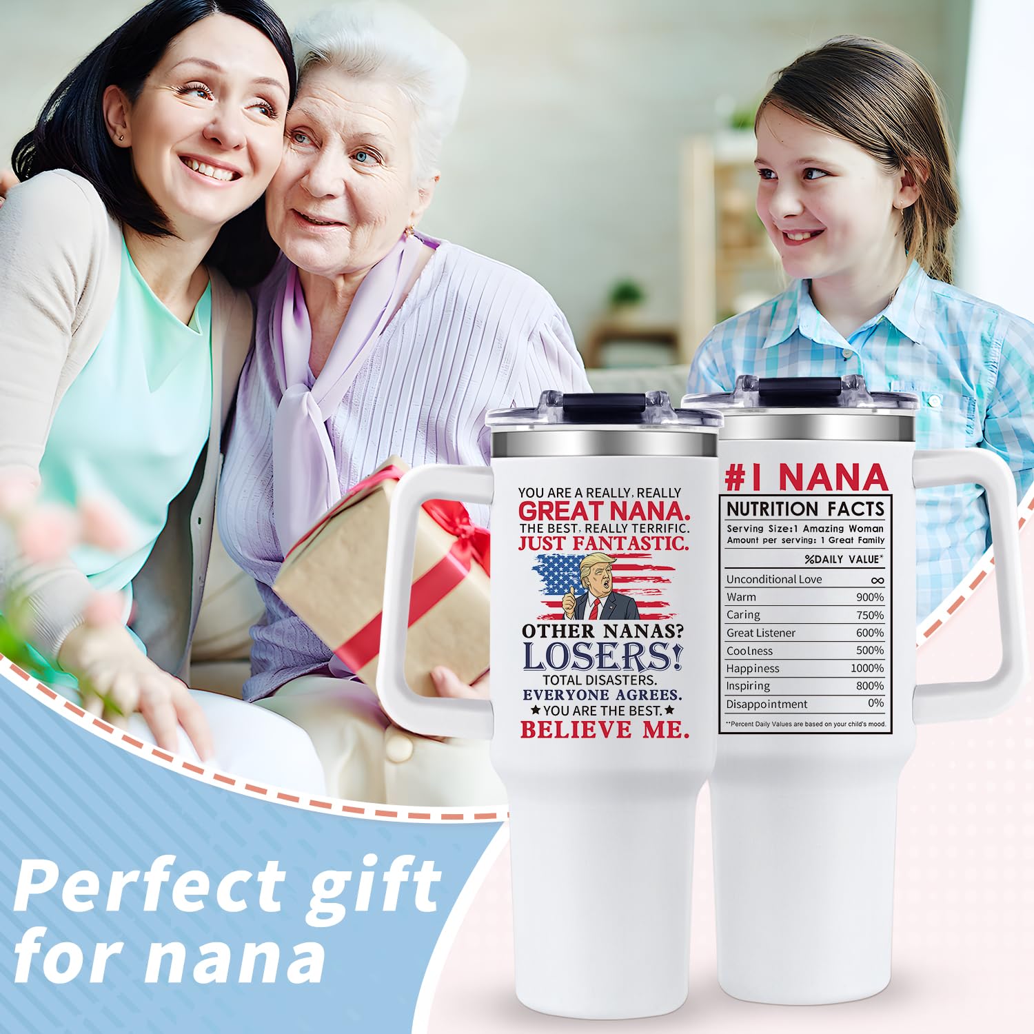 Gooddooes Nana travel tumbler designed for road trips and outdoor adventures