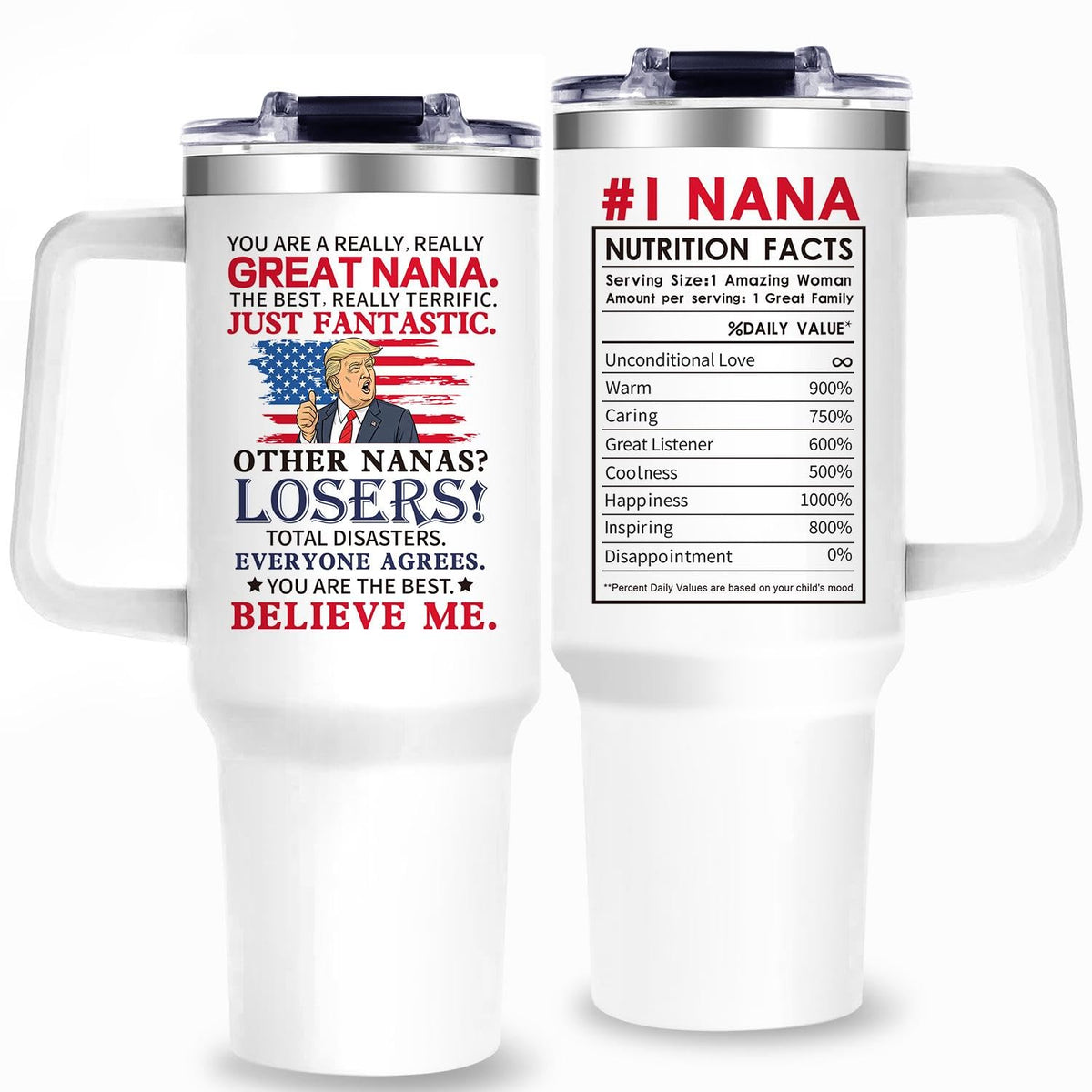 Gooddooes Nana 40oz tumbler with quote keeps drinks at the perfect temperature