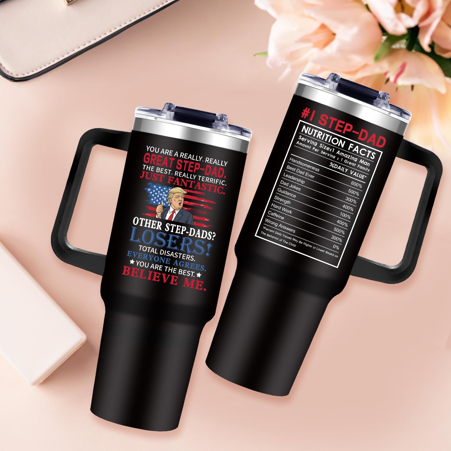 Gooddooes Stepdad tumbler gift packaging ready for Father's Day or birthdays.