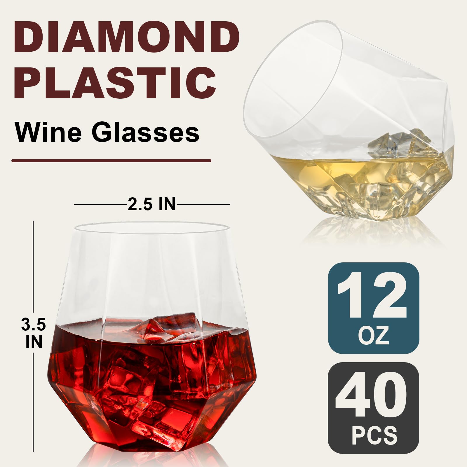 Goodluck 12oz disposable plastic cocktail glasses perfect for weddings