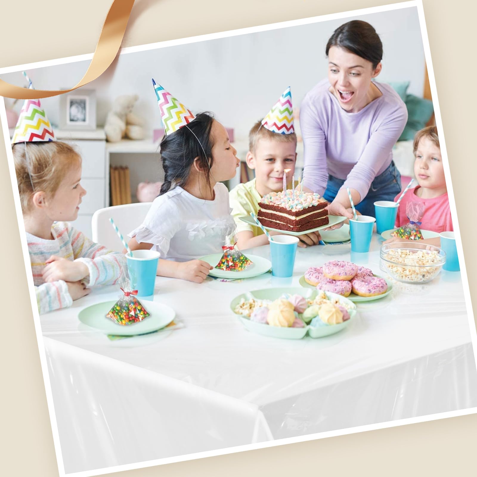 Goodluck disposable tablecloth waterproof protection for meals and crafts.