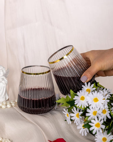 Goodluck party cups ready for easy cleanup at weddings and receptions.