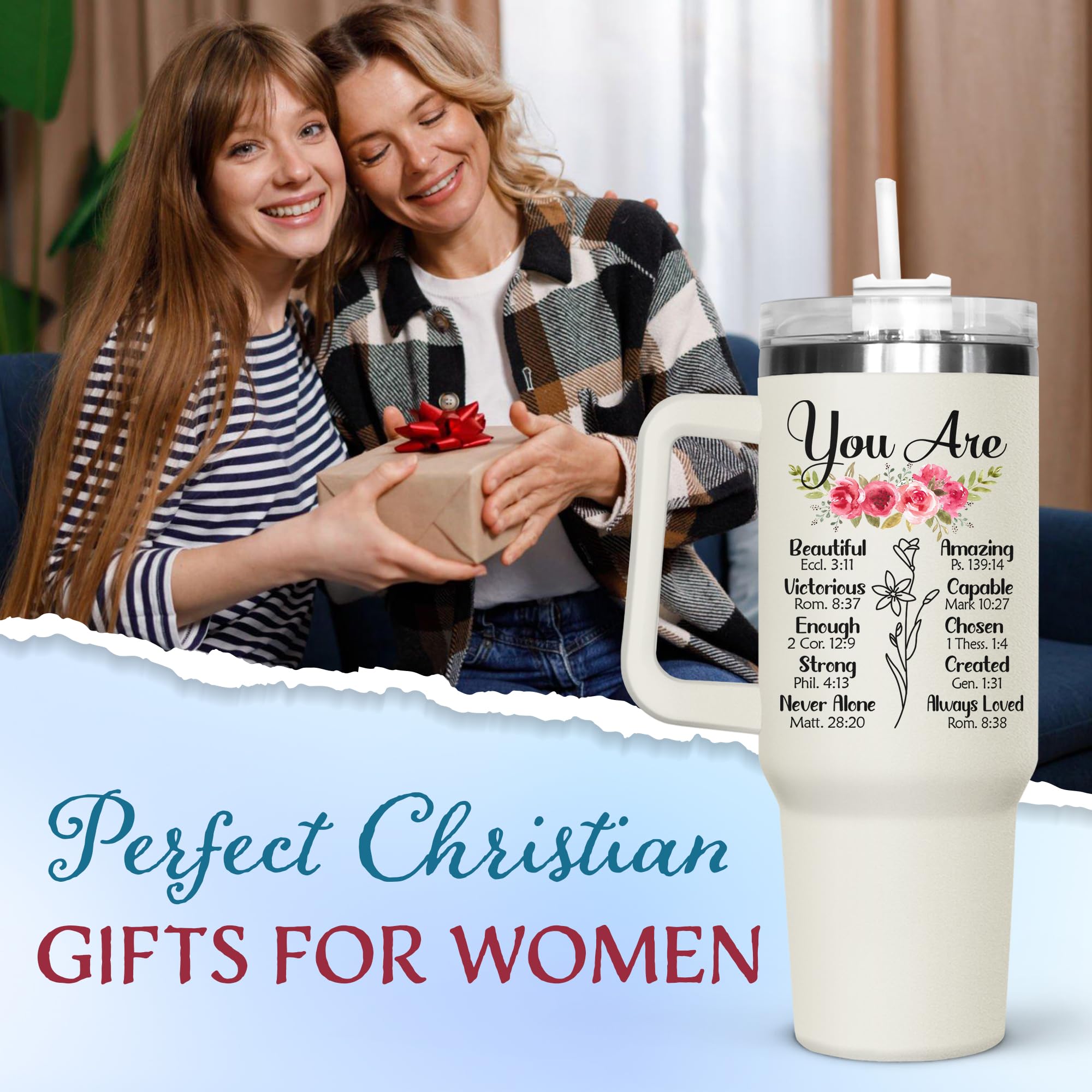 Close-up of GOOLERY tumbler with inspirational message