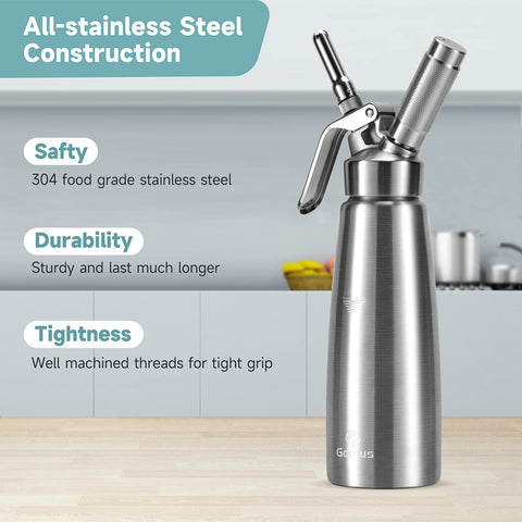 Gootus stainless steel construction ensures safety and easy cleanup after use.