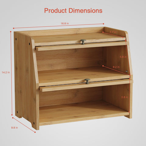 Non-slip rubber feet keep Goozii bread box steady on counters
