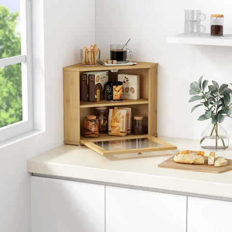 Goozii two-tier interior keeps bread, fruit, and snacks neatly organized