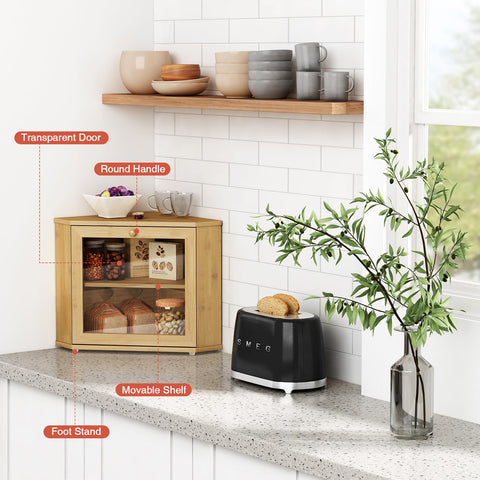 Goozii bamboo storage for coffee, tea, and accessories reduces clutter