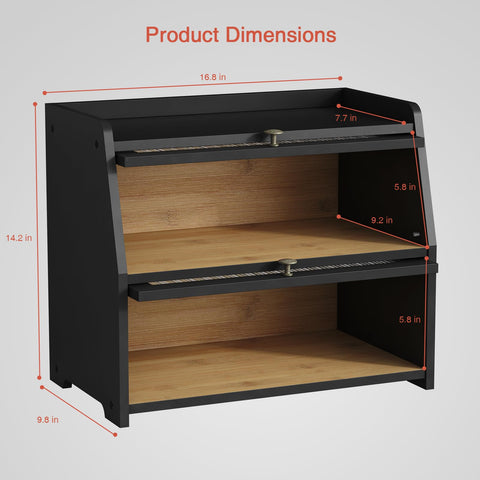 Goozii bread box flat-top surface demonstrating extra storage capacity