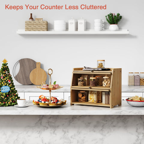 Goozii bread box with frosted window lets you see contents while preserving crust