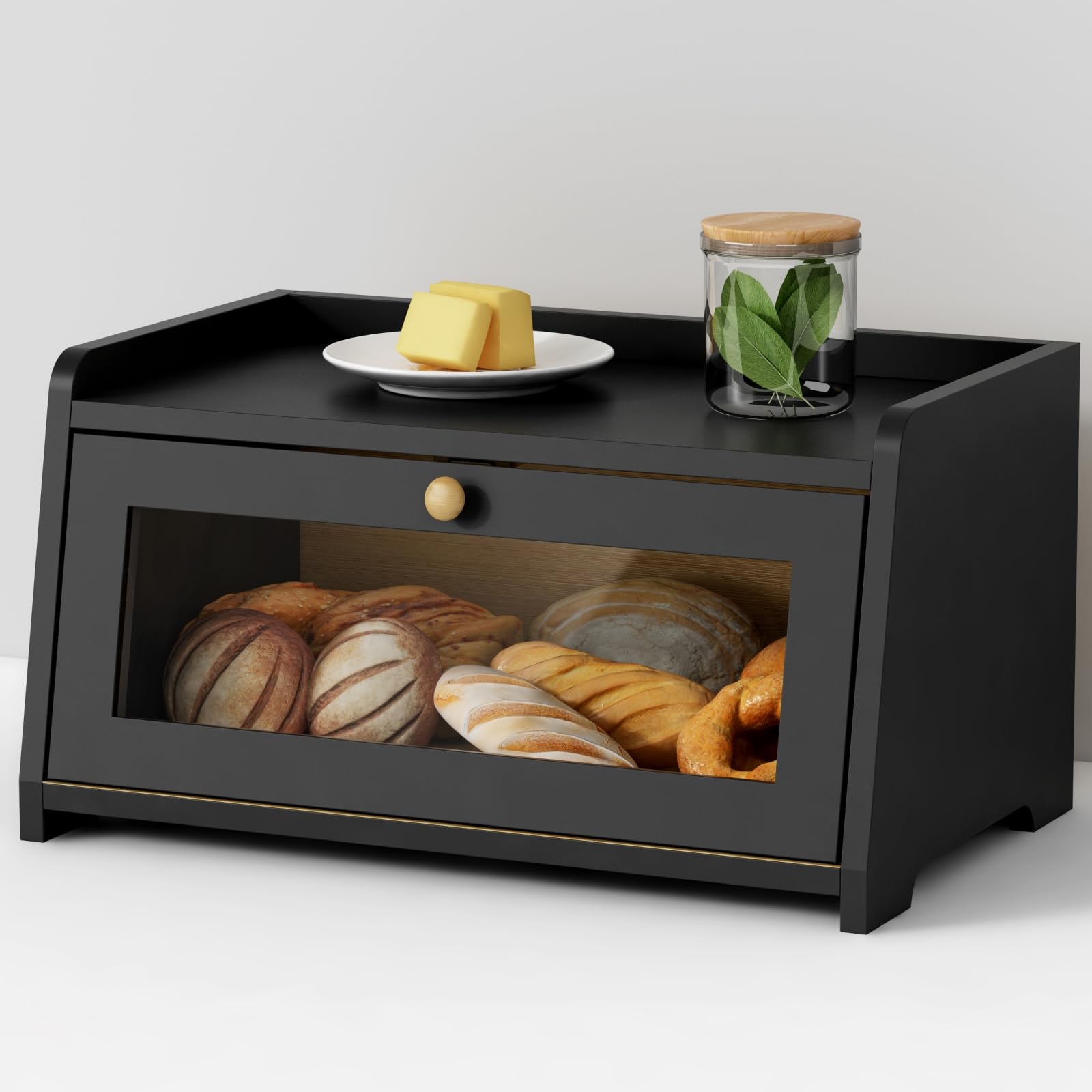 Goozii bread box multi-use storage for bread and snacks