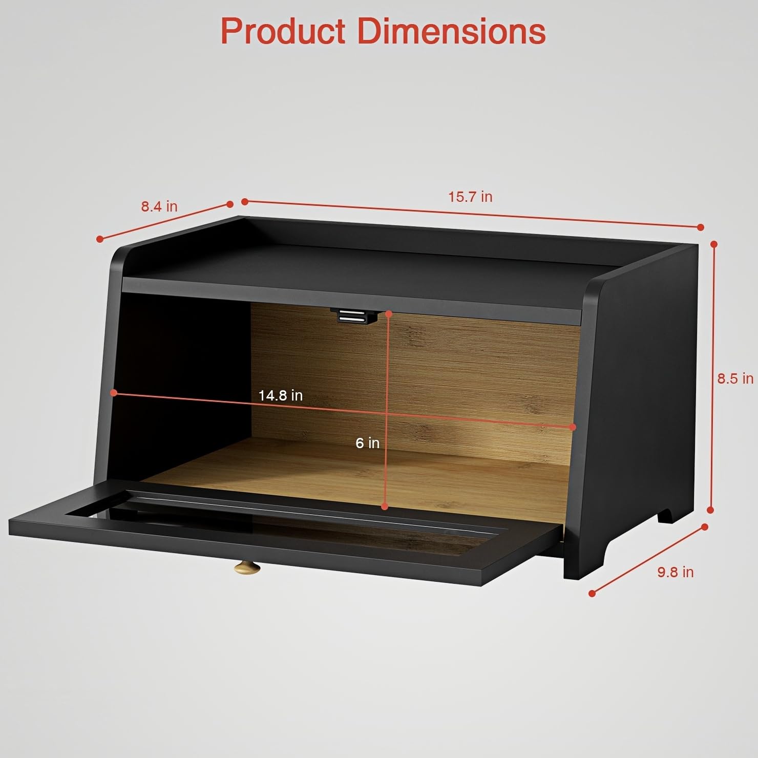 Goozii bread box top shelf storage expands counter space