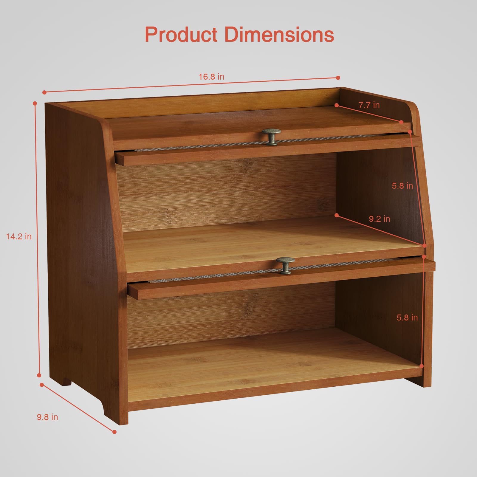 Goozii sturdy bamboo build ensures long lasting durability for daily bread storage.