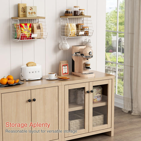 Goozii wooden lid storage basket uses lid as extra shelf space.