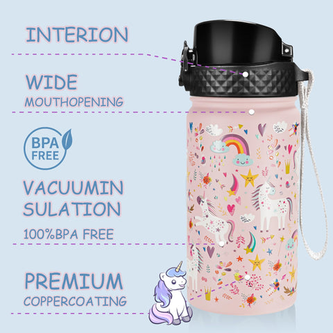 Front view of GOPPUS stainless steel bottle showing durable outer