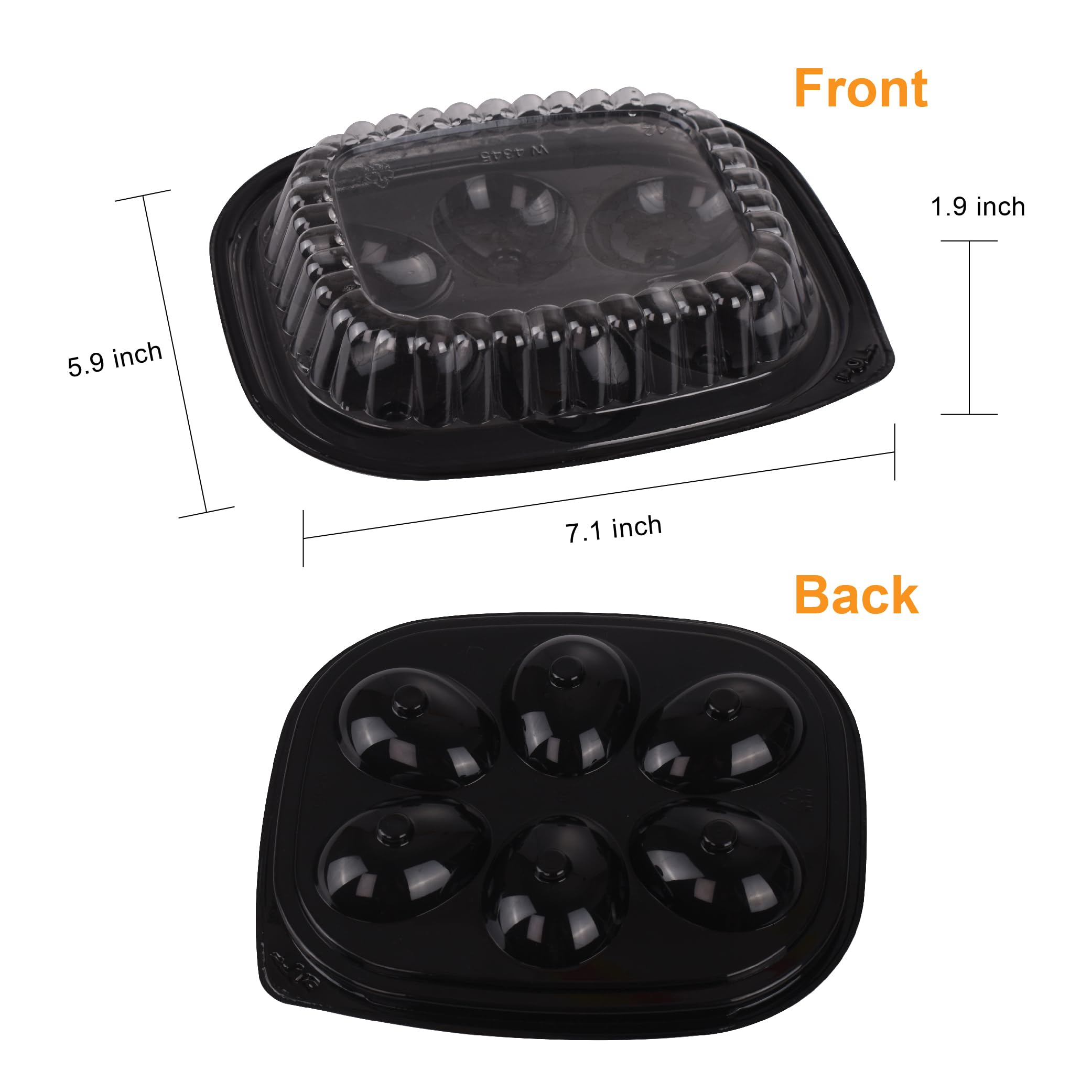Gorander deviled egg tray with closed lid for secure transport.
