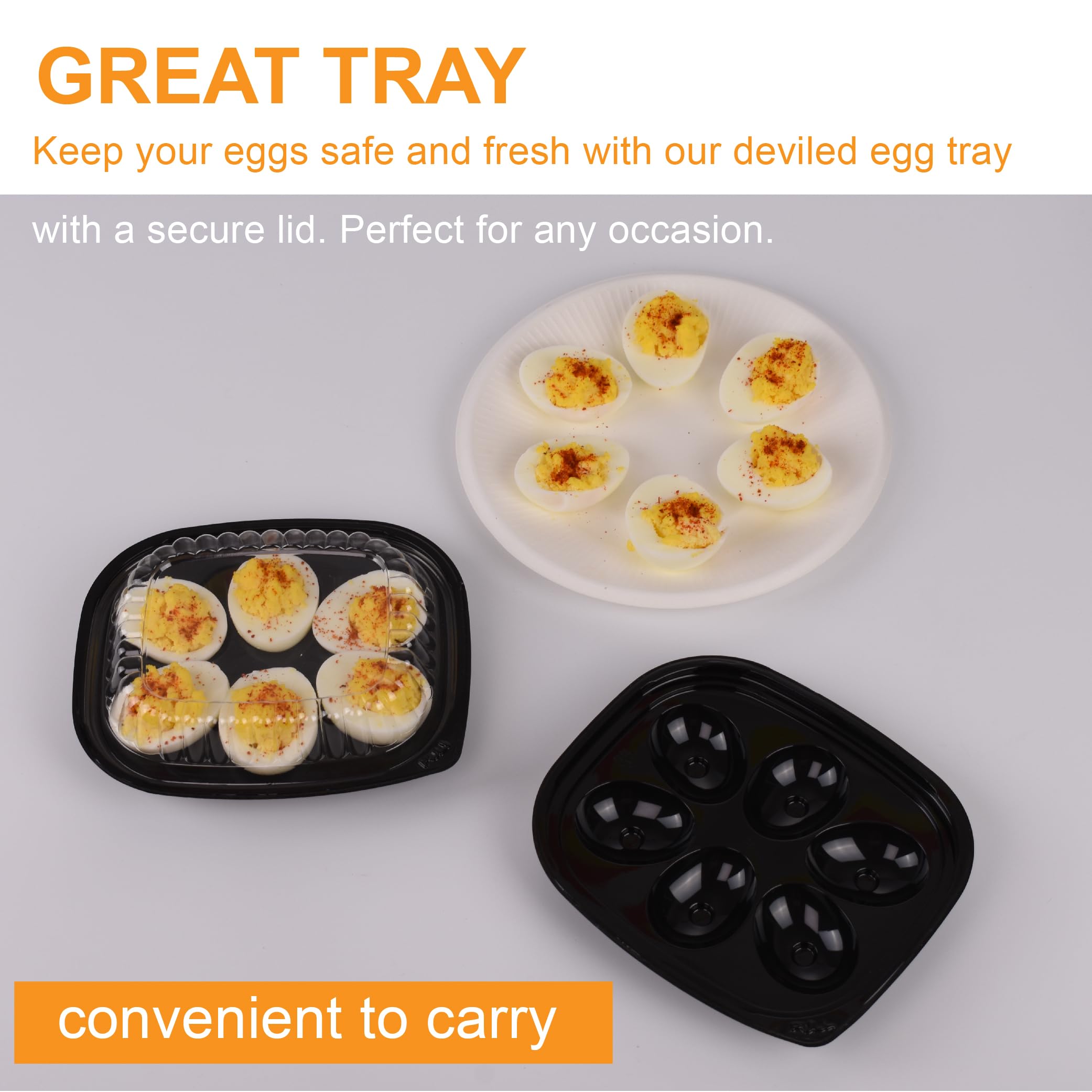 Gorander deviled egg tray packed for picnic use and travel convenience.