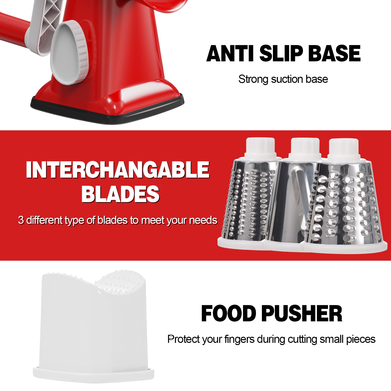 Non-slip base keeps the GORCI grater steady on your counter