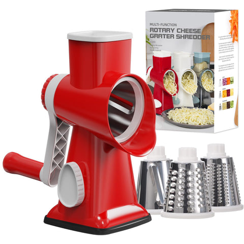 GORCI cheese grater with three blades for versatile shredding and slicing
