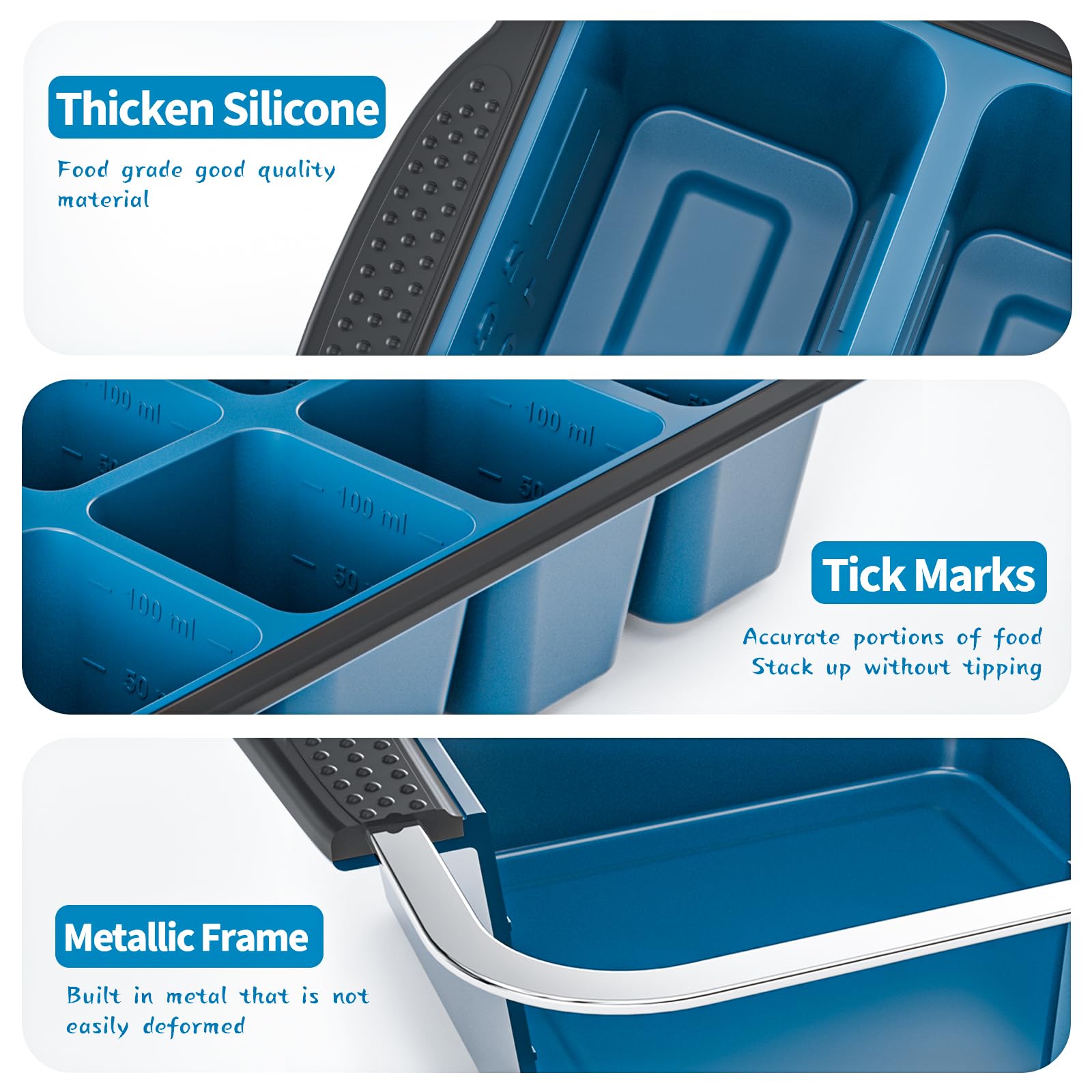 GORCI tray convenient for freezing herbs, coffee, or puree portions.