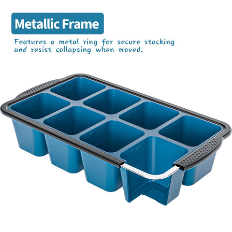 GORCI freezer tray with lid keeps cubes organized and odors out.