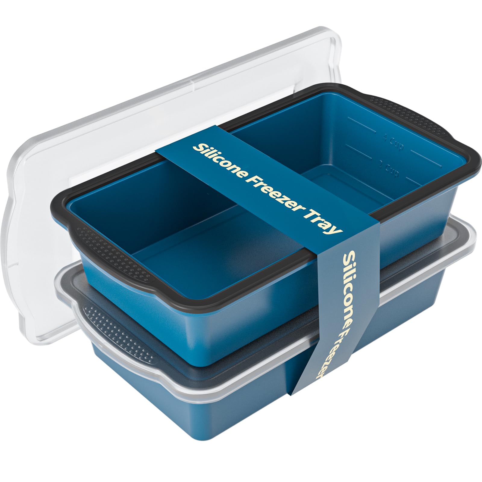 GORCI silicone freezer tray with lid open shows easy release for leftovers