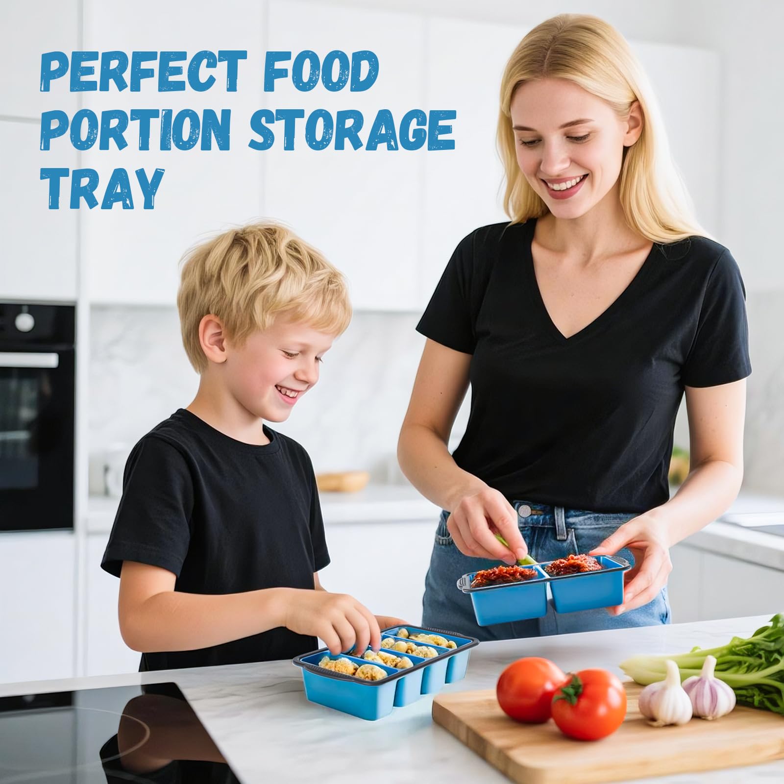 GORCI stackable tray with metal frame saves freezer space when stacked.