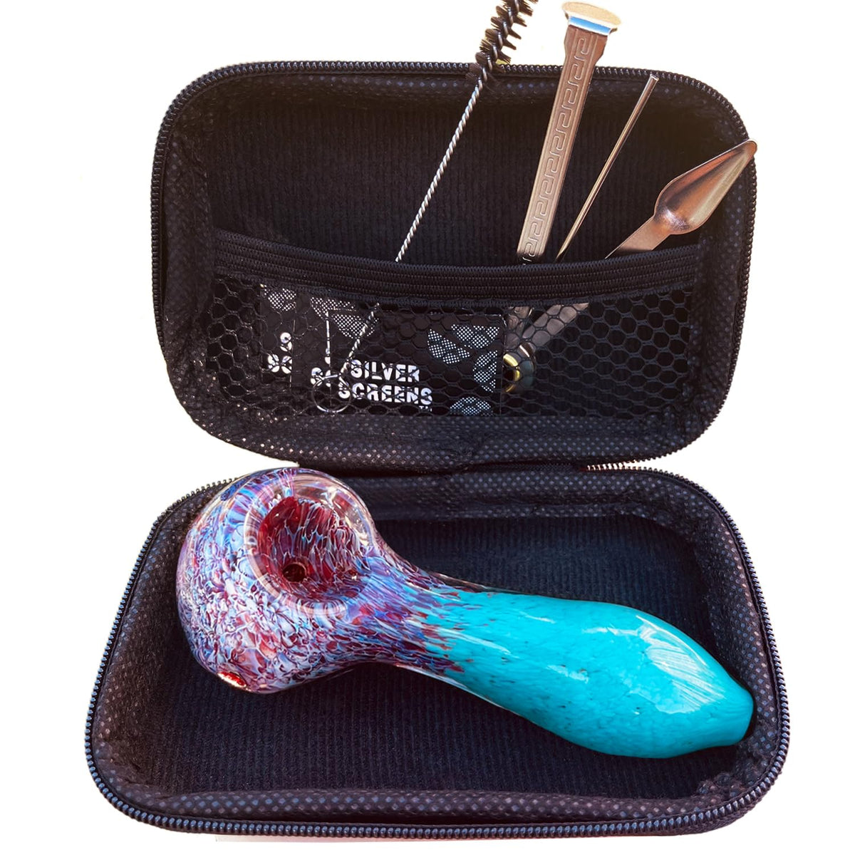 Gorgeous Glass Pipe Set blue-purple collectible straw – vibrant colors for display and everyday use.