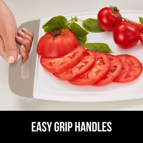 GORILLA GRIP dual-purpose boards suitable as charcuterie display during entertaining.