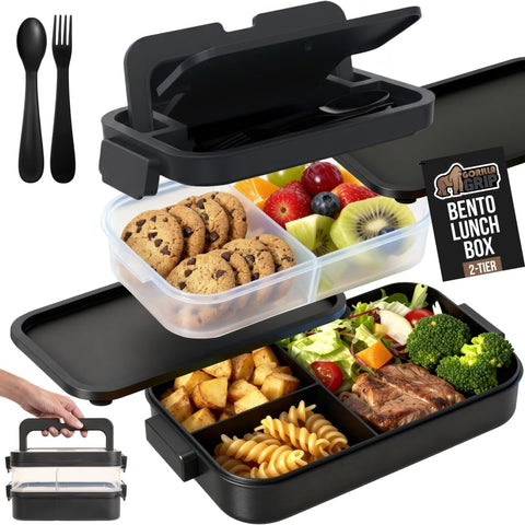 Gorilla Grip 5-cup compact bento box with leakproof lid for daily meals.