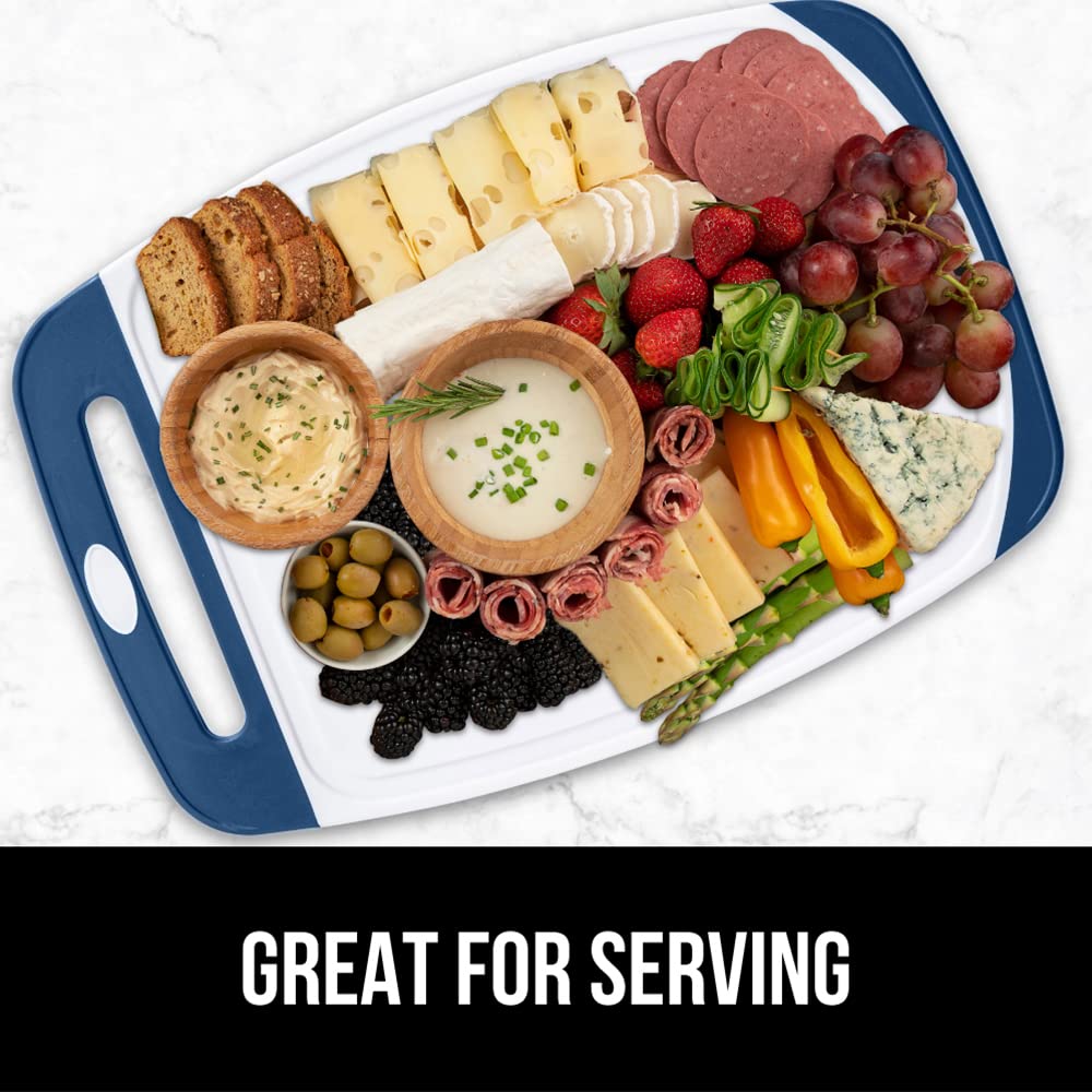Gorilla Grip blue durable boards suitable as charcuterie platters.